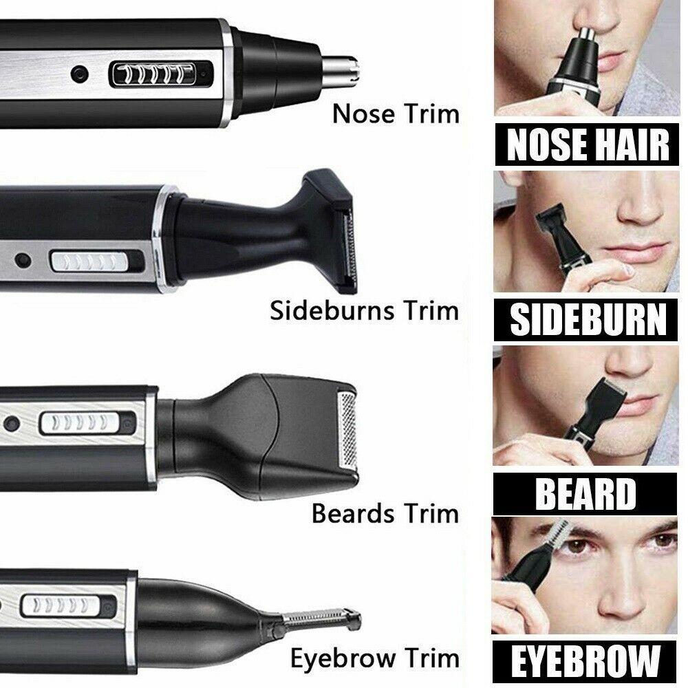 4 IN 1 Nose Hair Trimmer USB Rechargeable Electric Painless Hair