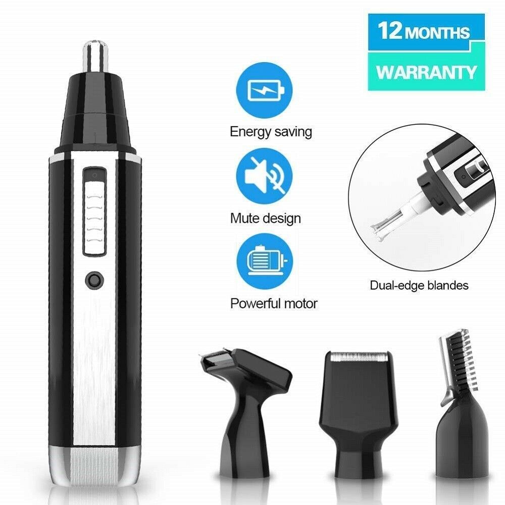 4 IN 1 Nose Hair Trimmer USB Rechargeable Electric Painless Hair