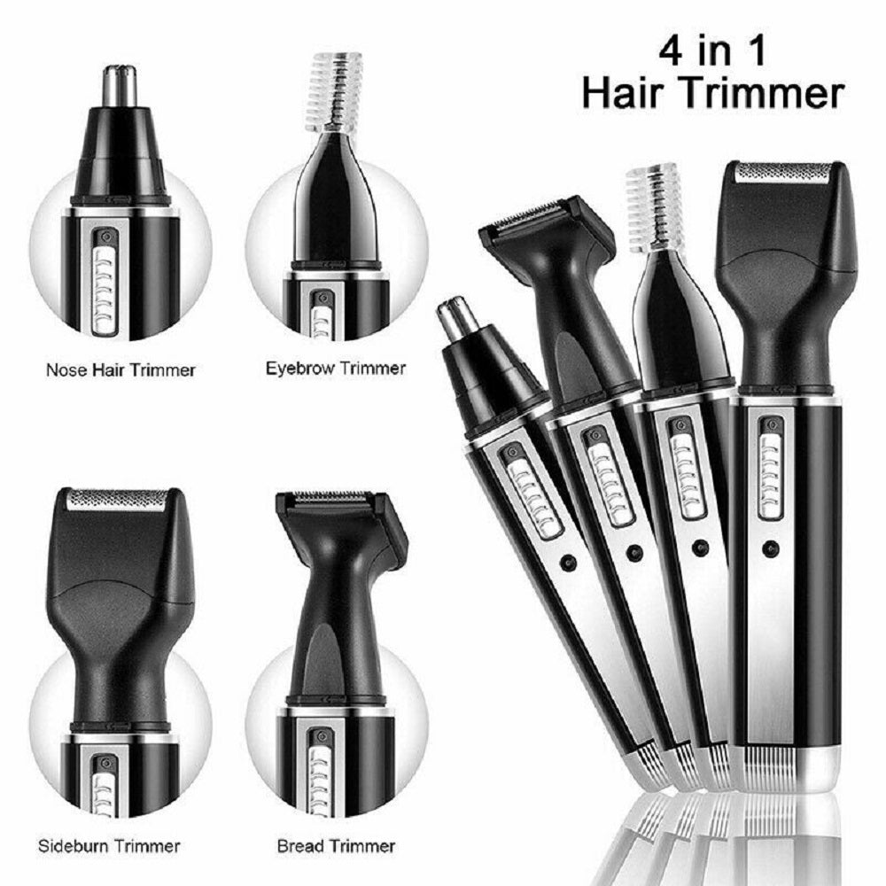 4 IN 1 Nose Hair Trimmer USB Rechargeable Electric Painless Hair