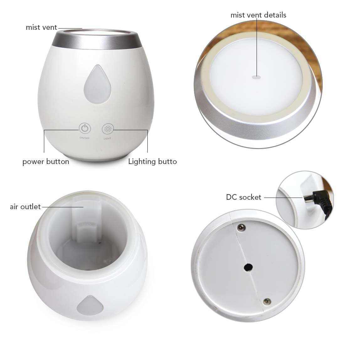 7 LED Color Ultrosonic Aroma Diffuser  With Touch Button