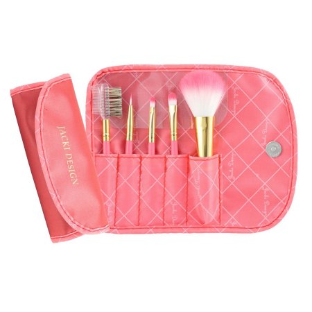 Jacki Design FYD33103CO 5 Pieces Make Up Brush Set And Bag, Vintag