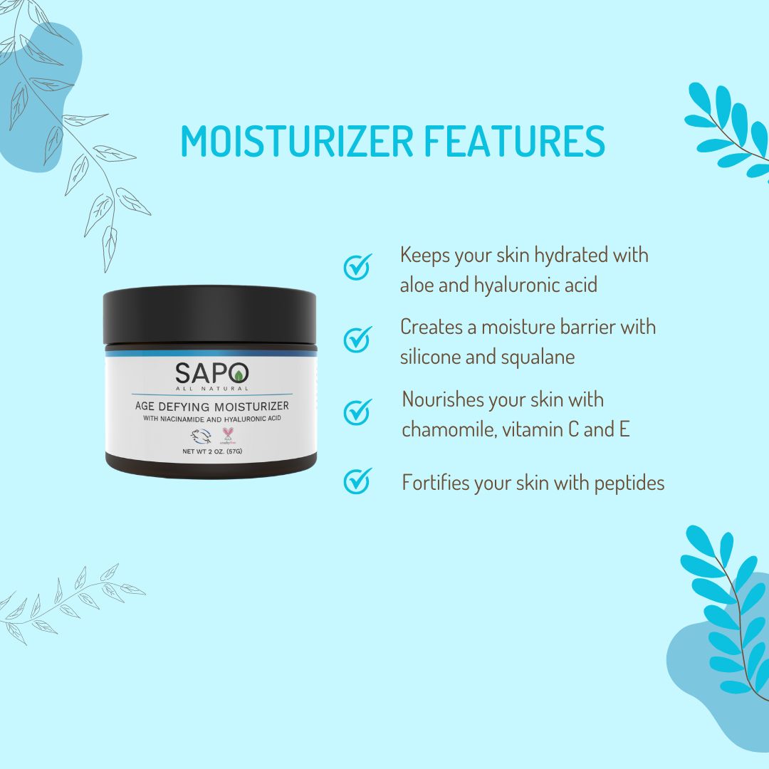 Moisturizer with Hyaluronic Acid, Aloe, Peptides, Niacinamide,